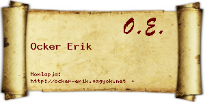 Ocker Erik névjegykártya